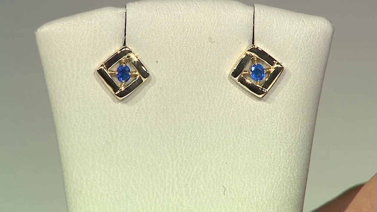 Video 9K Hauynite Gold Earrings