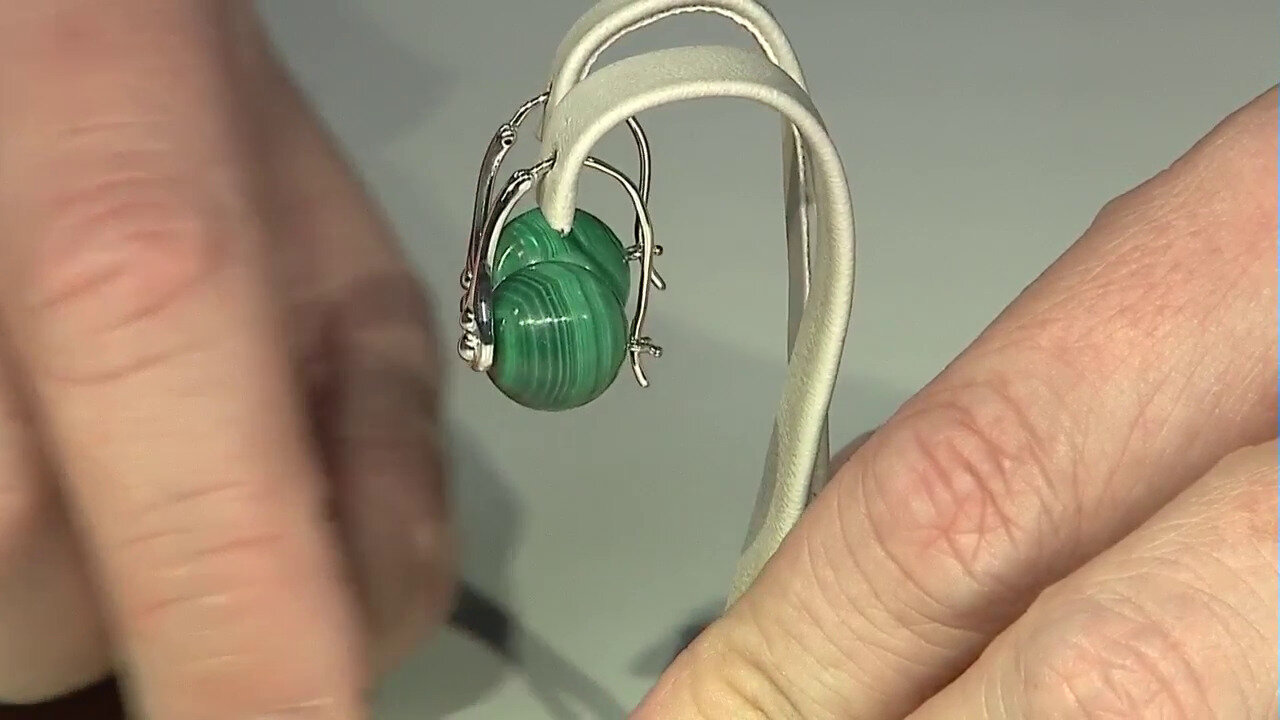 Video Boucles d'oreilles en argent et Malachite