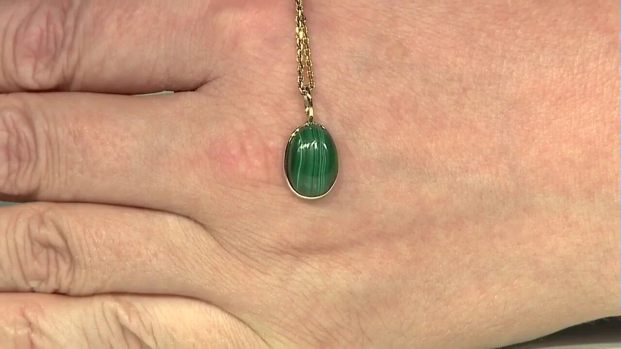 Video 9K Malachite Gold Pendant