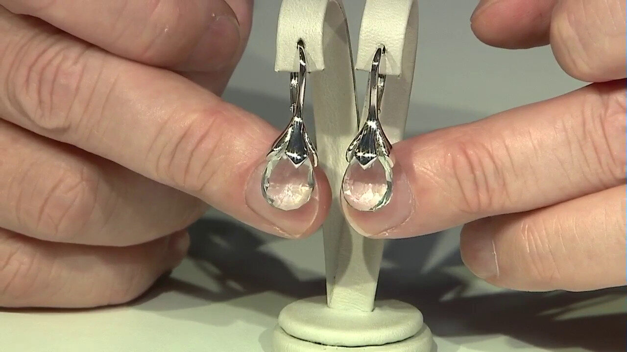 Video Foggy Quartz Silver Earrings