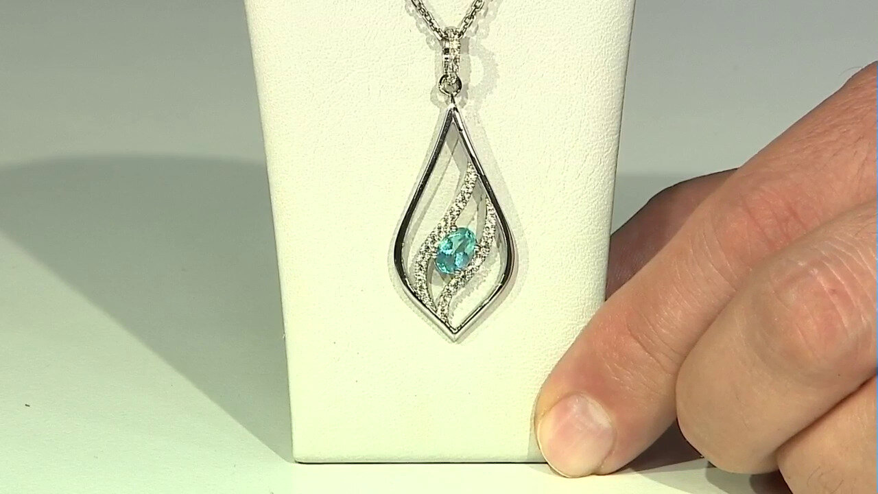 Video Blue Apatite Silver Pendant