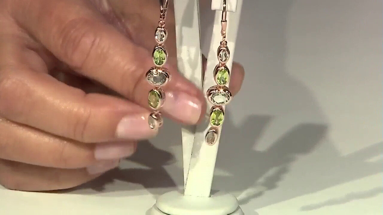 Video Green Amethyst Silver Earrings (KM by Juwelo)