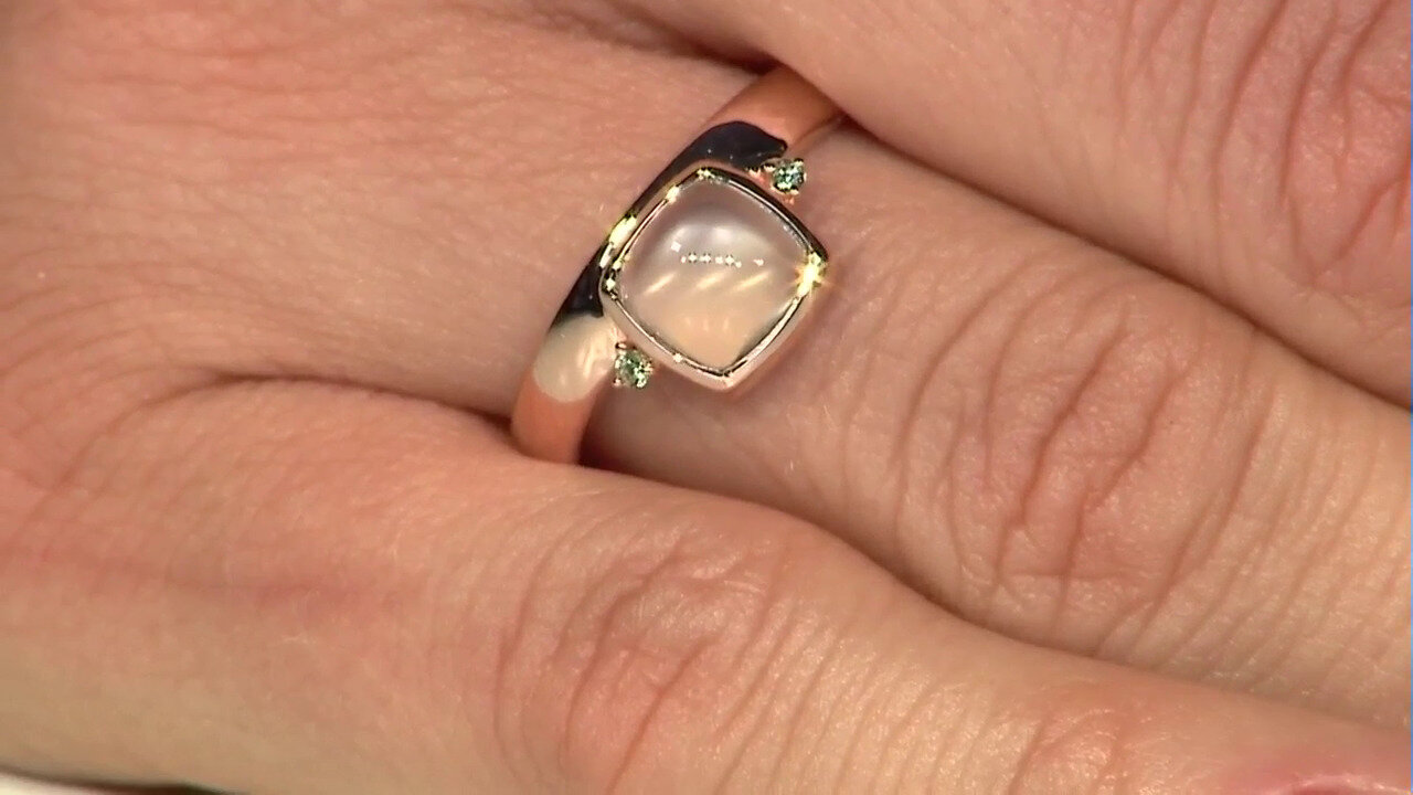 Video Anillo en plata con Piedra de luna verde (KM by Juwelo)