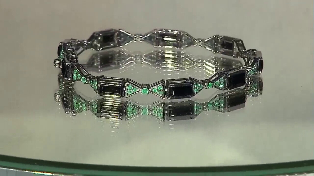 Video Black Spinel Silver Bracelet (KM by Juwelo)