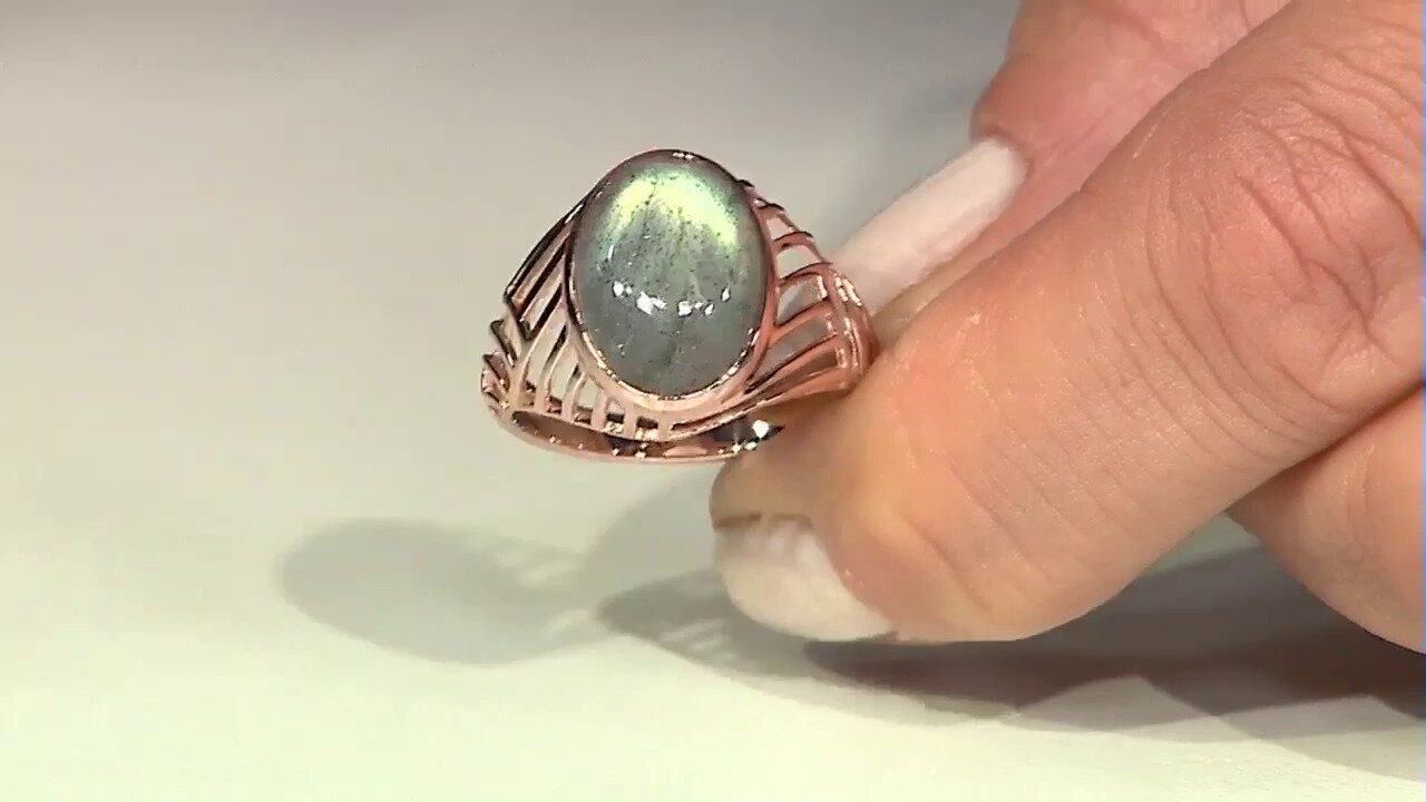 Video Green Maniry Labradorite Silver Ring (KM by Juwelo)