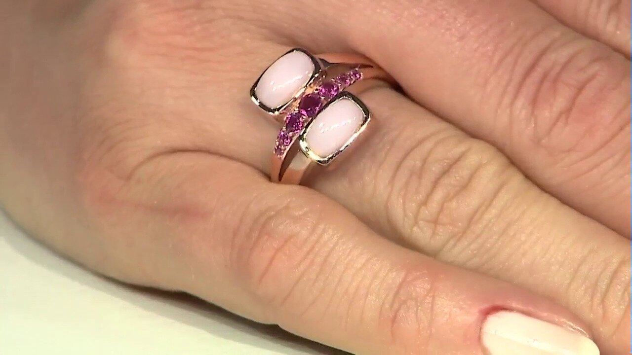 Video Zilveren ring met roze opalen (KM by Juwelo)