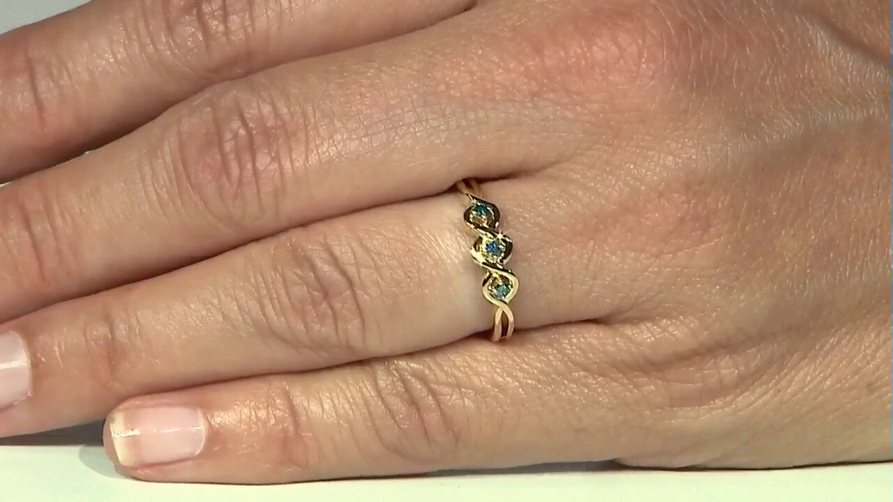 Video Zilveren ring met een I3 Champagne Diamant