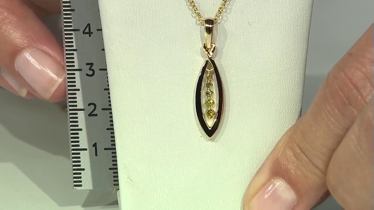 Video I3 Yellow Diamond Silver Necklace