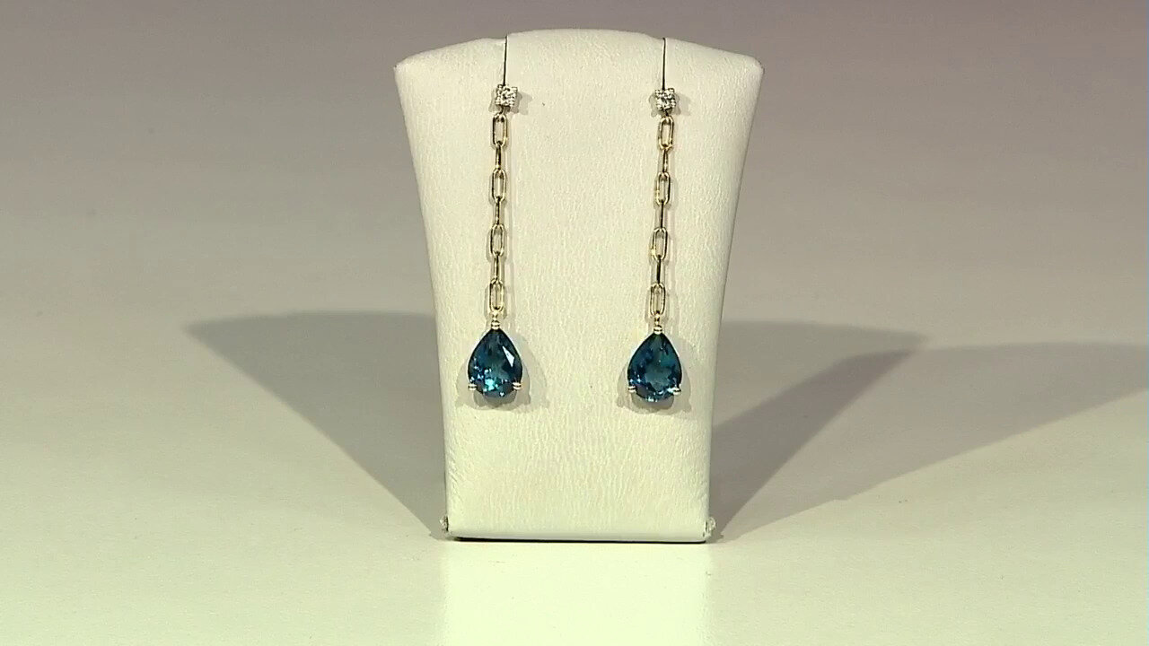 Video Boucles d'oreilles en or et Topaze bleu de Londres