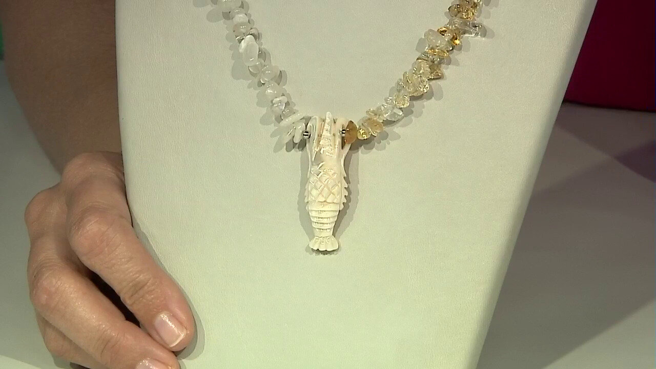 Video Mother of Pearl Silver Necklace