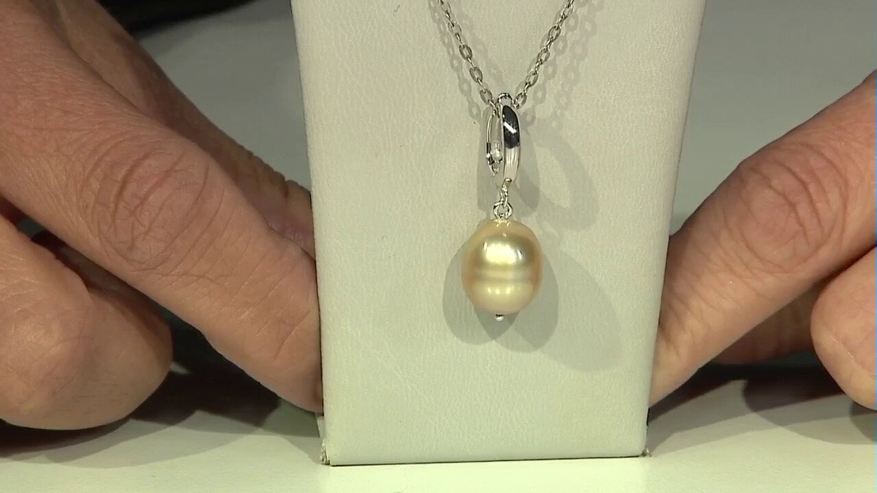 Video Kabira Golden South Sea Pearl Silver Pendant (TPC)