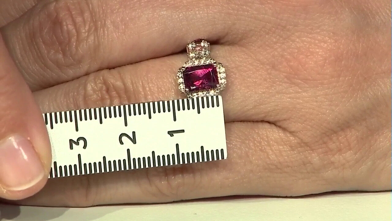 Video Bague en argent et Tourmaline rose du Nigéria