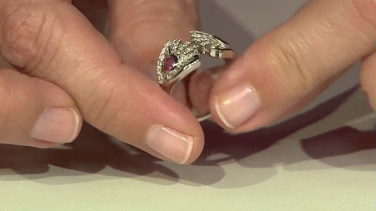 Video Bague en argent et Tourmaline rose du Nigéria