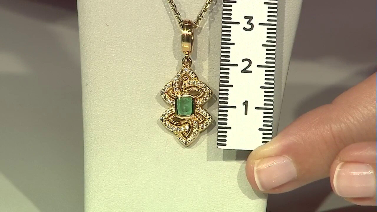 Video Pendentif en argent et Emeraude de Colombie