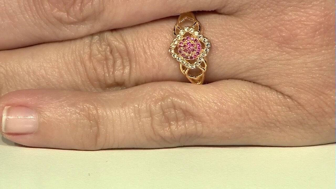 Video Anillo en plata con Zafiro Ceylon rosa sin calentar