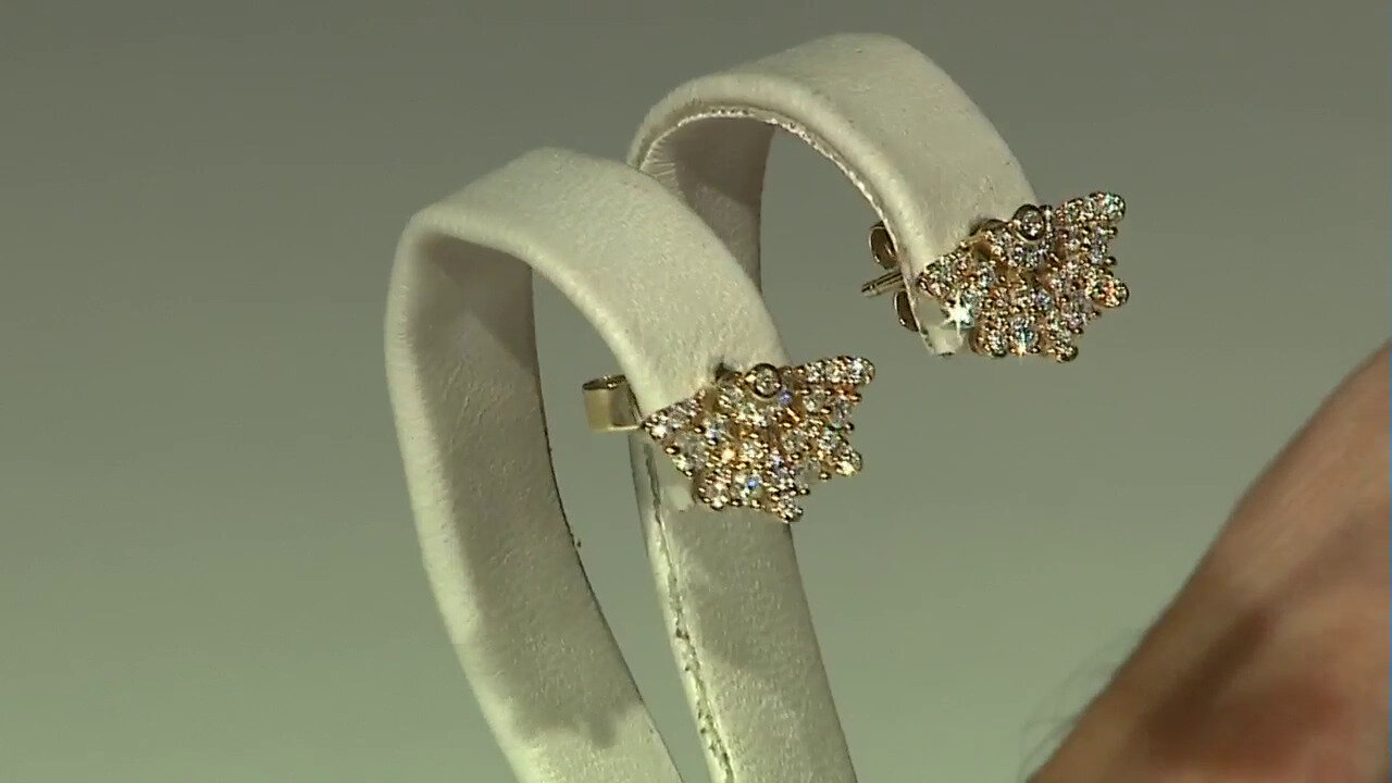 Video 14K I1 (H) Diamond Gold Earrings (CIRARI)