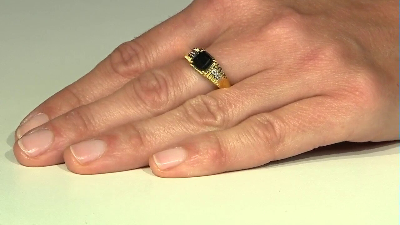 Video Black Spinel Silver Ring