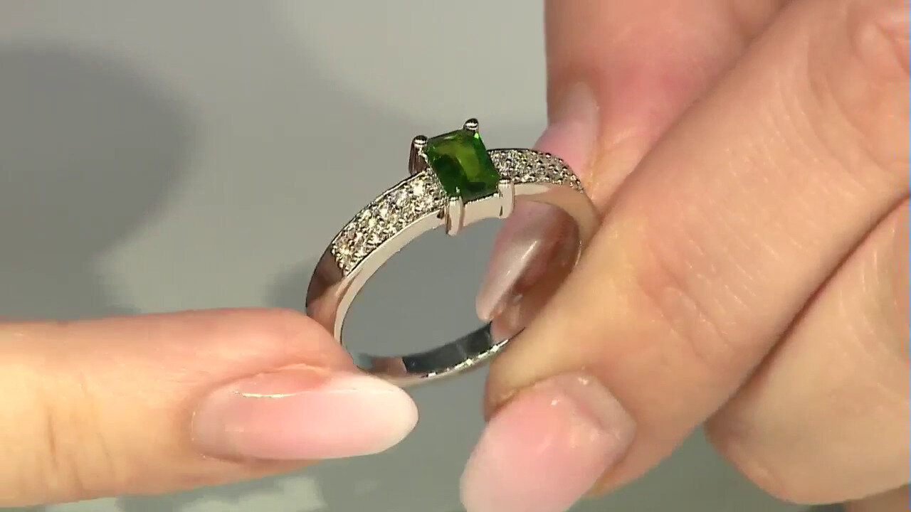 Video Bague en argent et Diopside de Russie