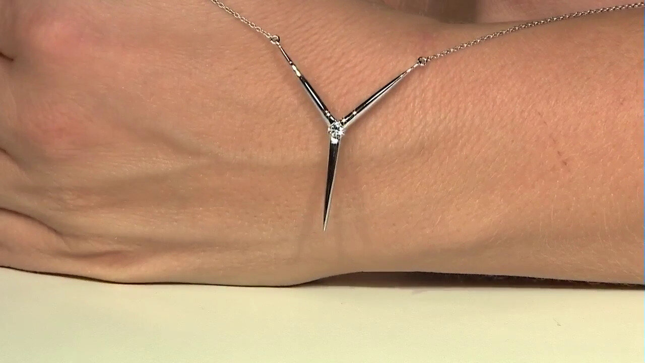 Video White Sapphire Silver Necklace (de Melo)