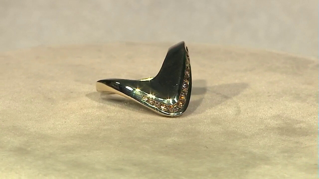 Video Gouden ring met een I2 Champagne Diamant (de Melo)
