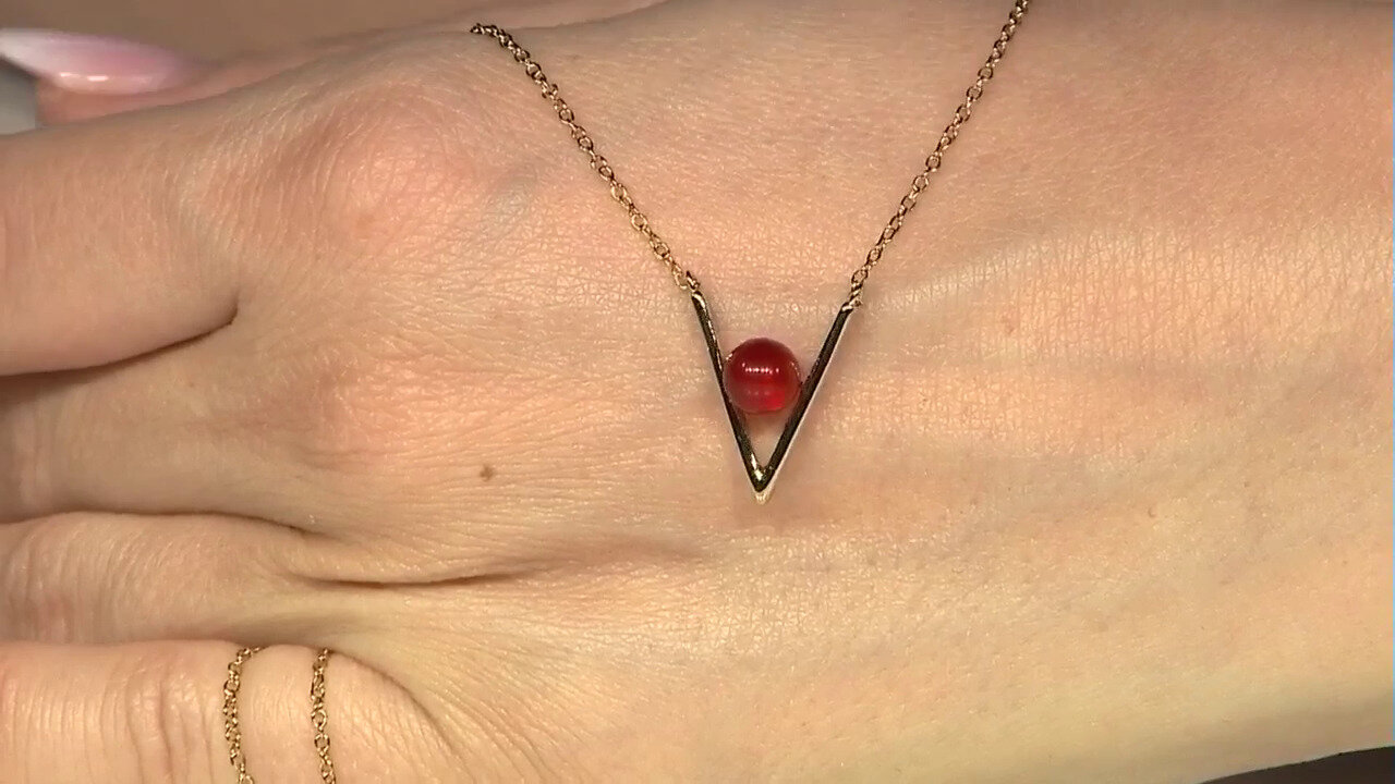 Video Red Agate Silver Necklace