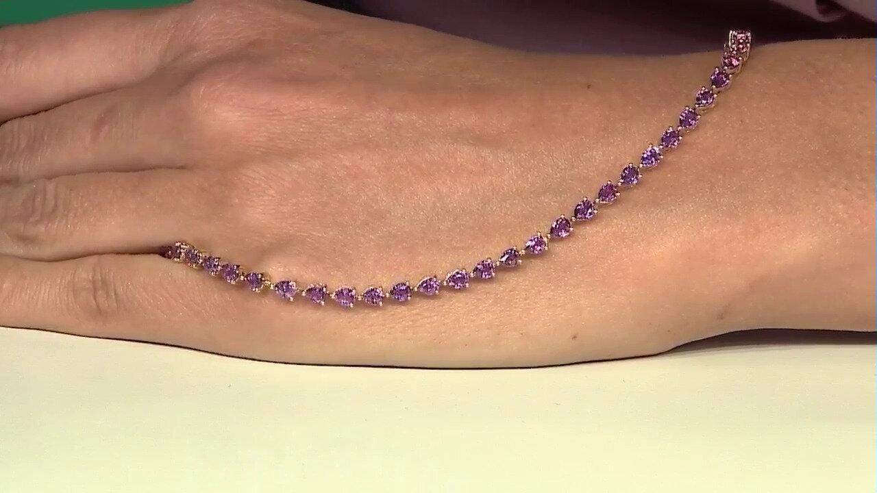 Video 9K Ceylon Purple Sapphire Gold Bracelet