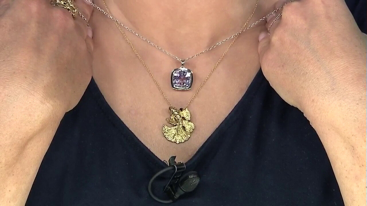 Video Pendentif en argent et Améthyste Rose de France