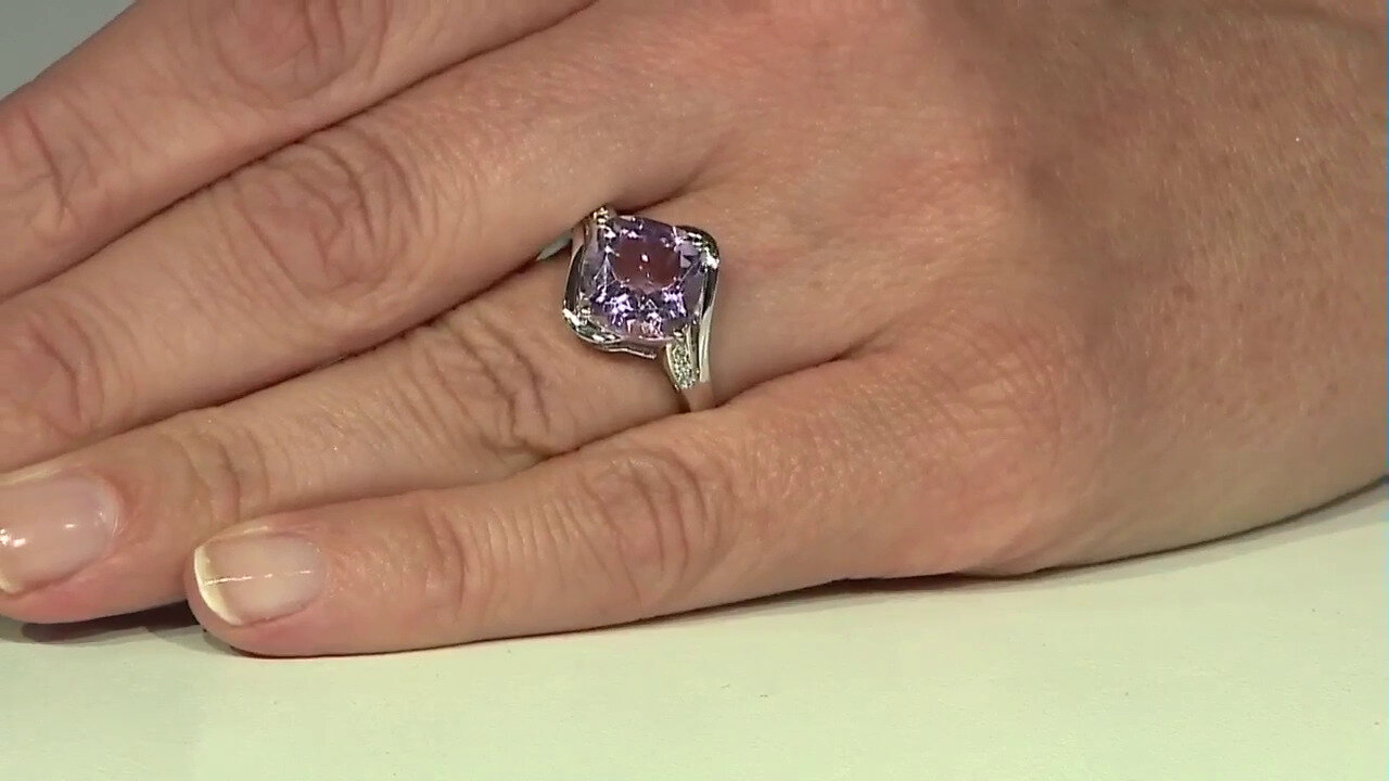 Video Zilveren ring met een lavendel amethist