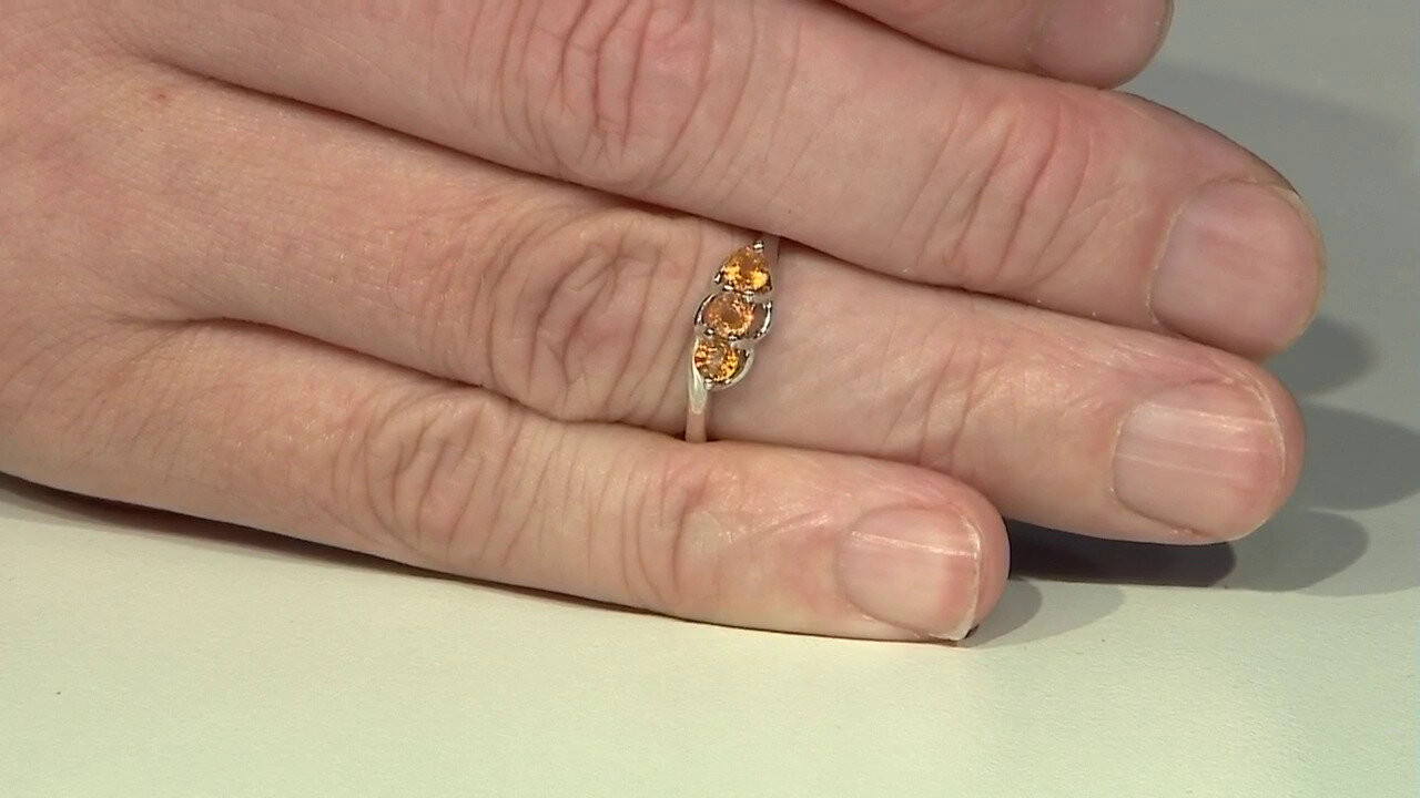 Video Yellow Sapphire Silver Ring