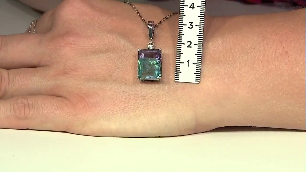 Video Bi Colour Fluorite Silver Pendant