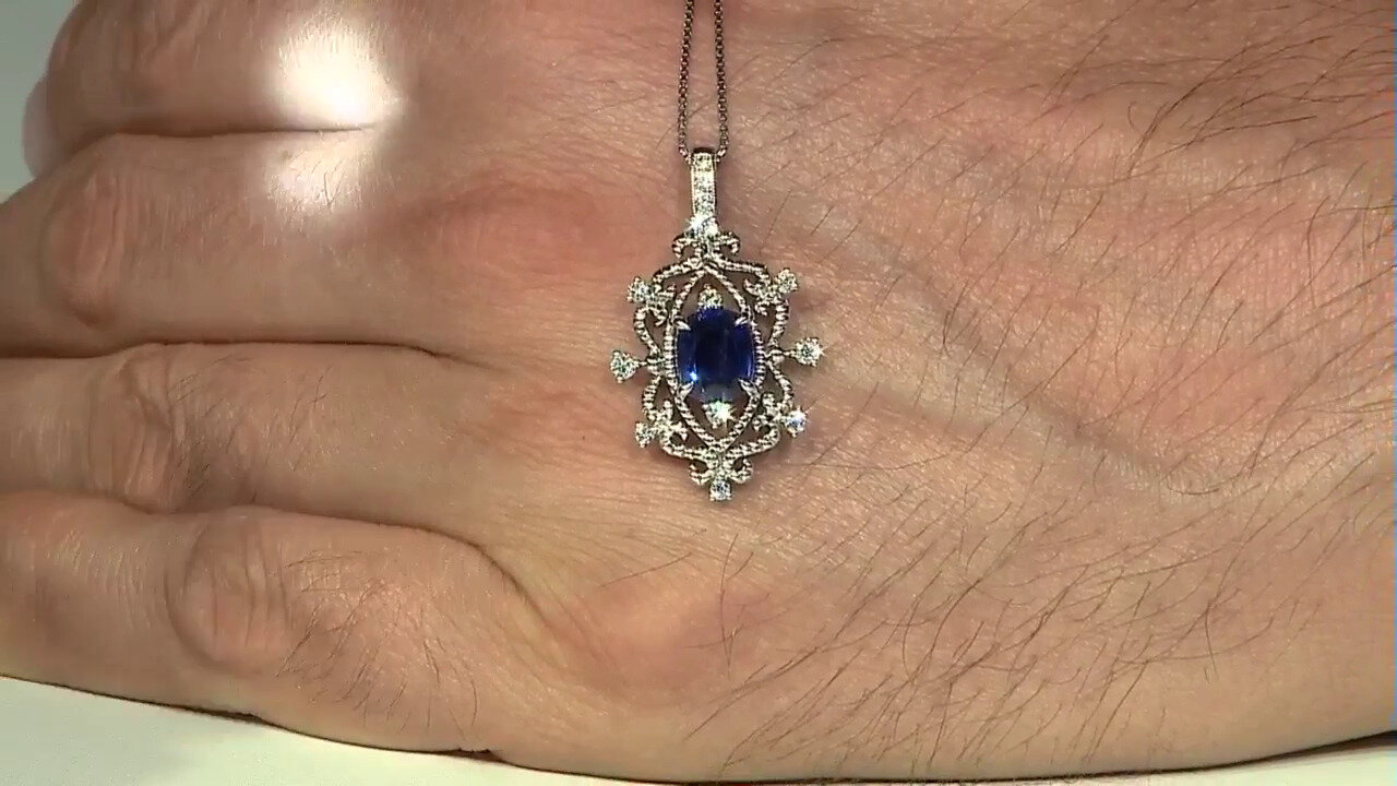 Video Collier en or et Saphir bleu de Ceylan (CIRARI)