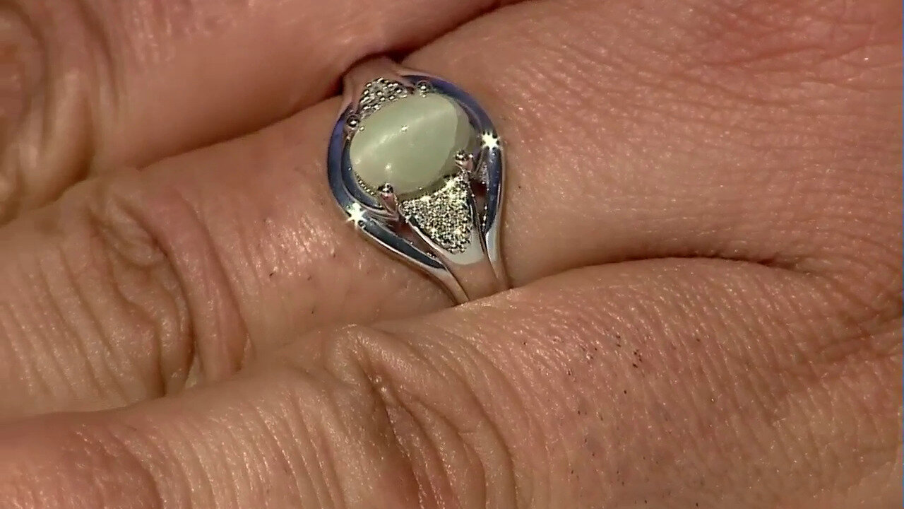 Video Cat's Eye Quartz Silver Ring