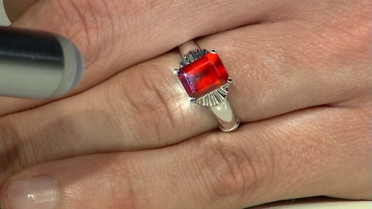 Video Hessonite Garnet Silver Ring