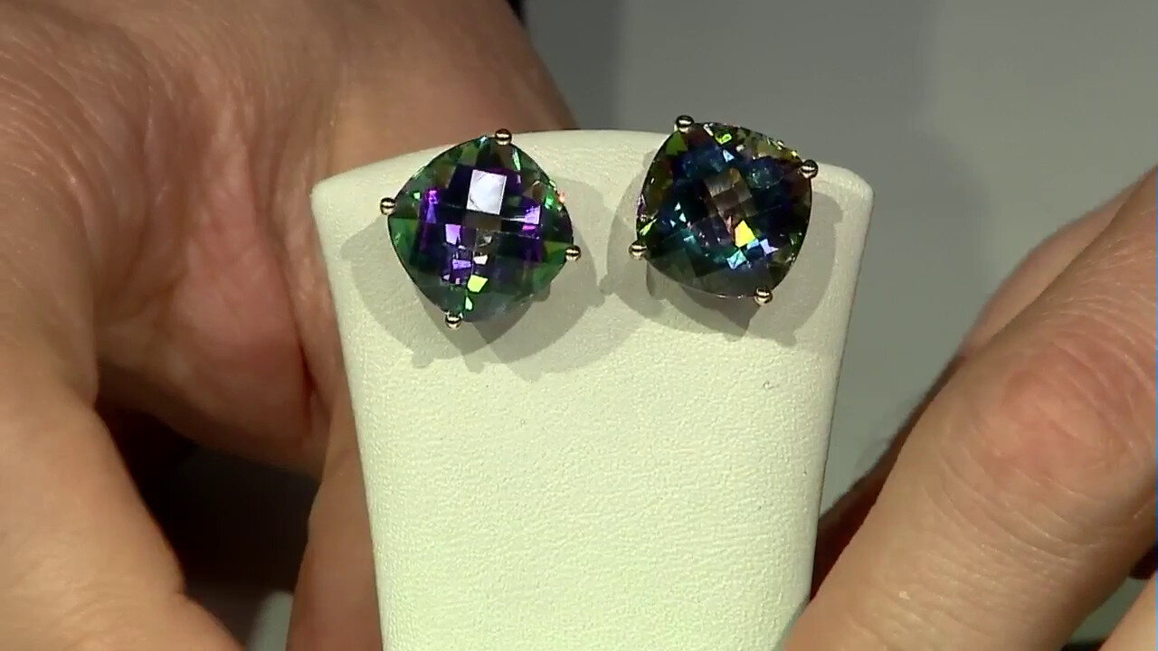 Video 14K Mystic Topaz Gold Earrings