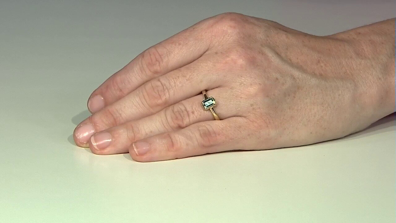 Video Anillo en plata con Turmalina verde Benedito(Adela Silber)