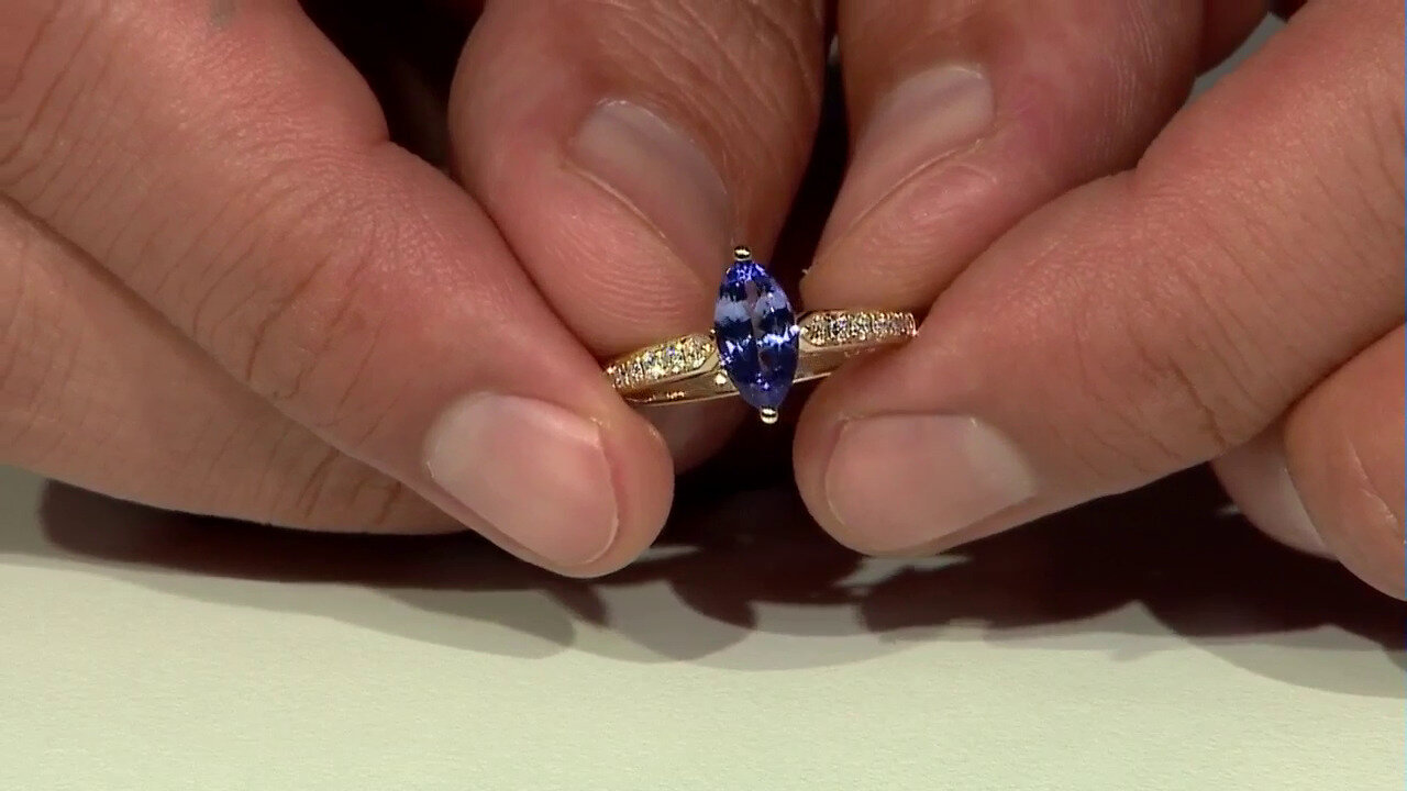 Video 10K AAA Tanzanite Gold Ring