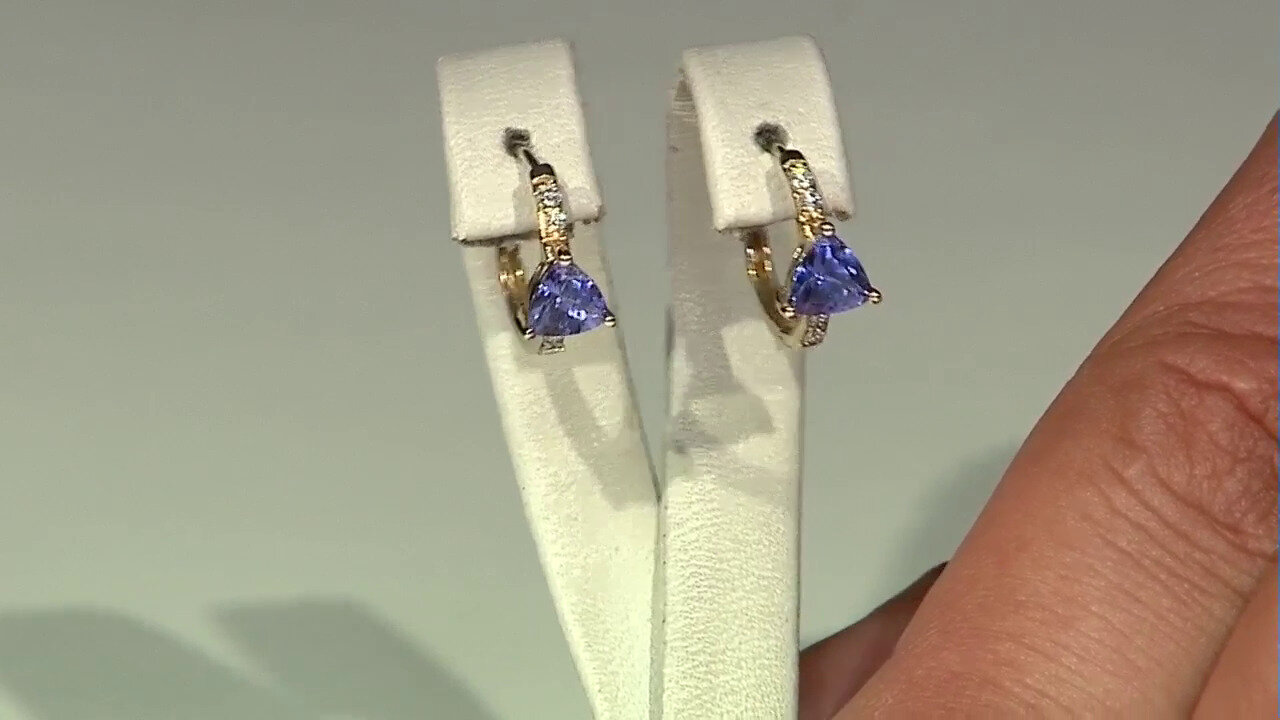 Video Boucles d'oreilles en or et Tanzanite AAA