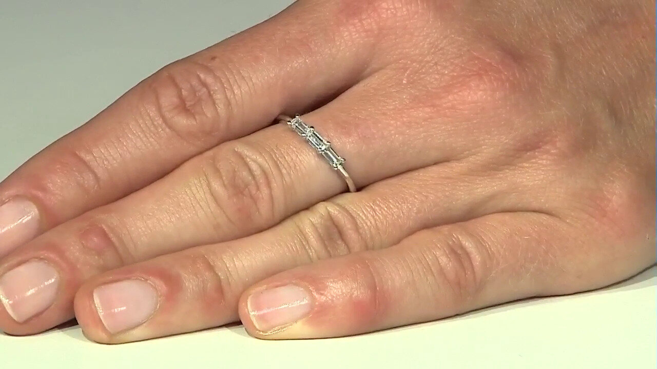 Video Zilveren ring met witte topaasstenen