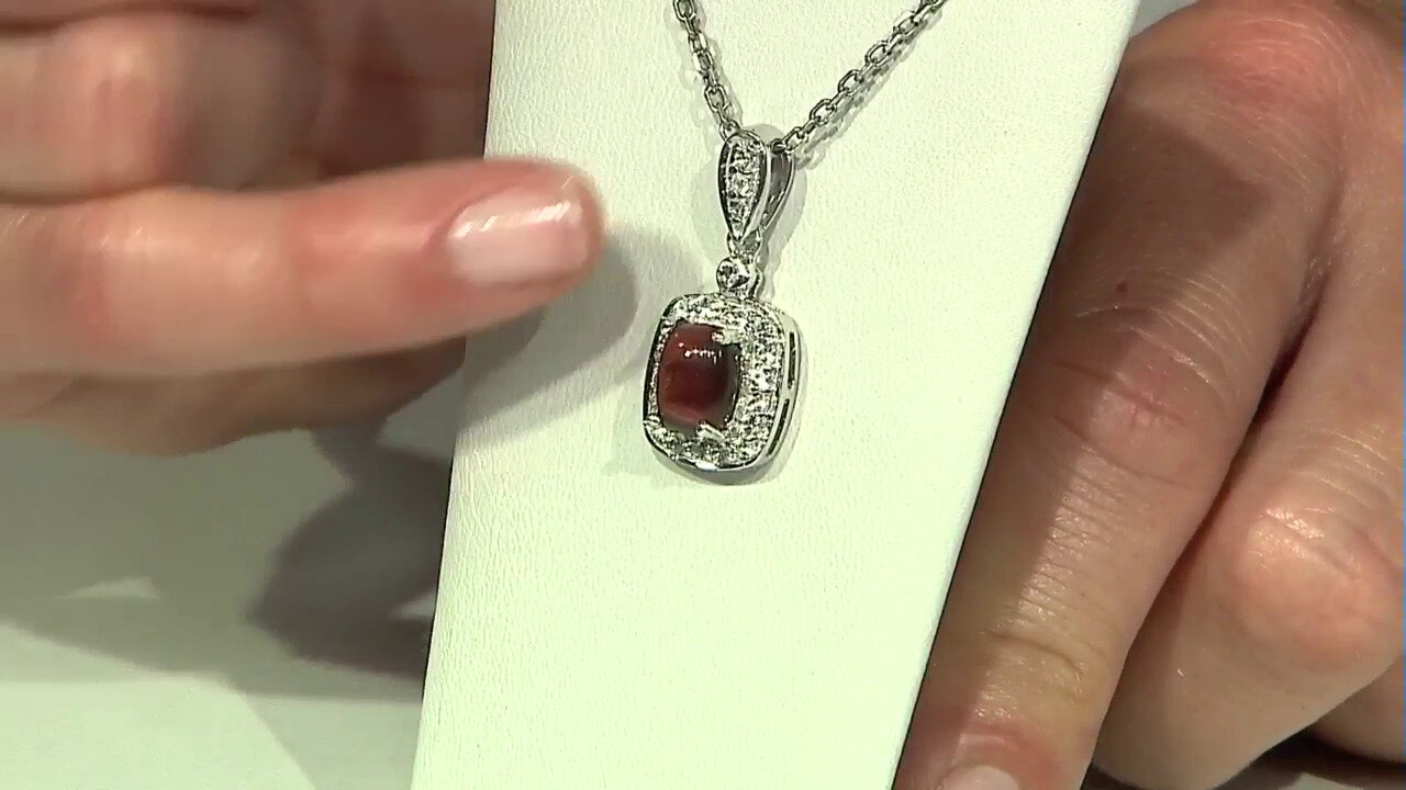 Video Pendentif en argent et Œil-de-tigre rouge