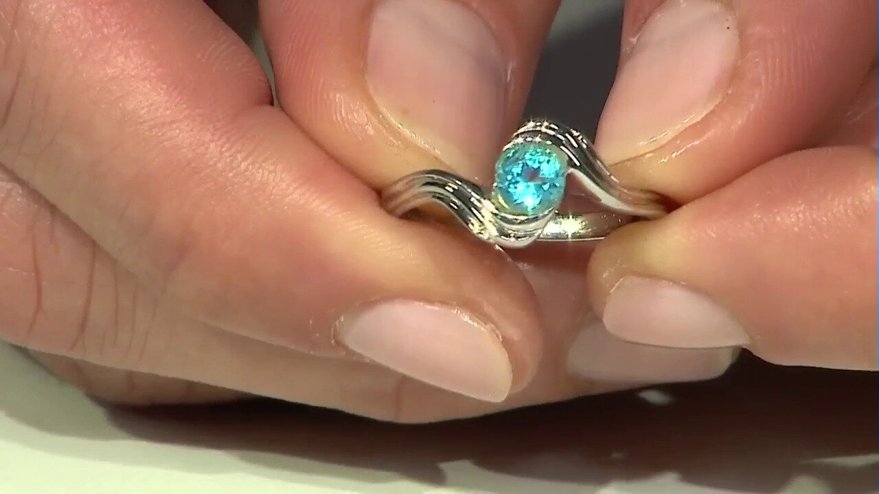 Video Anillo en plata con Topacio color Paraiba