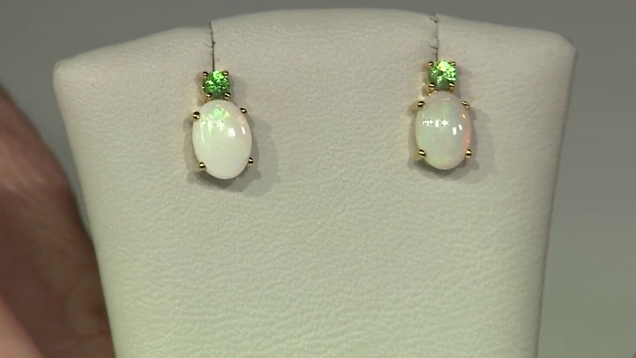 Video Boucles d'oreilles en argent et Opale blanche