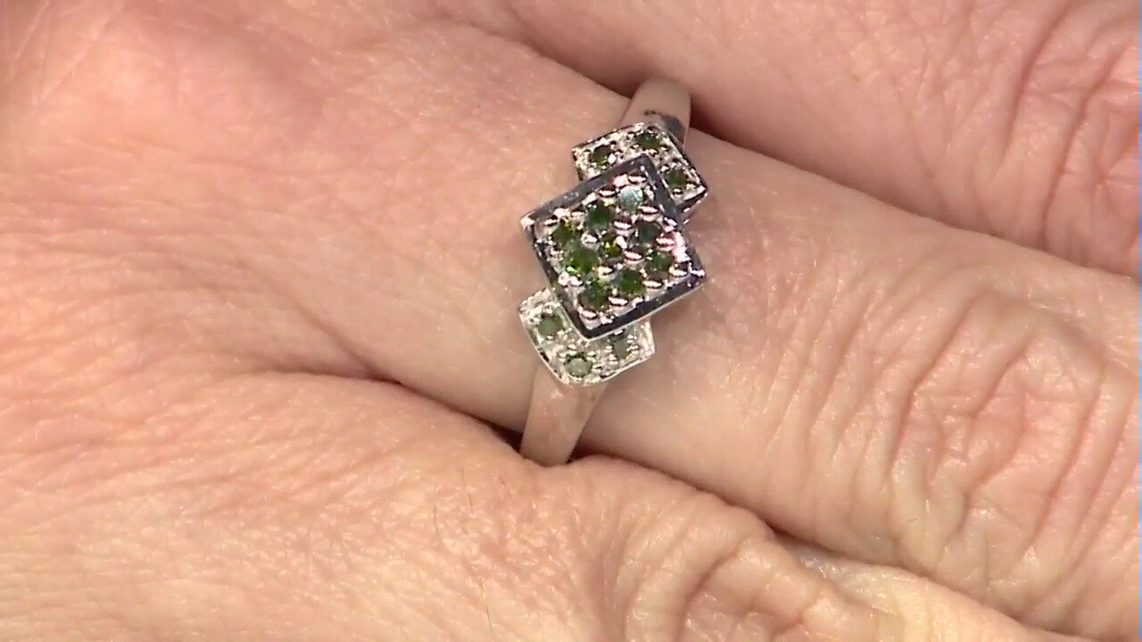 Video Fancy-Diamant-Silberring