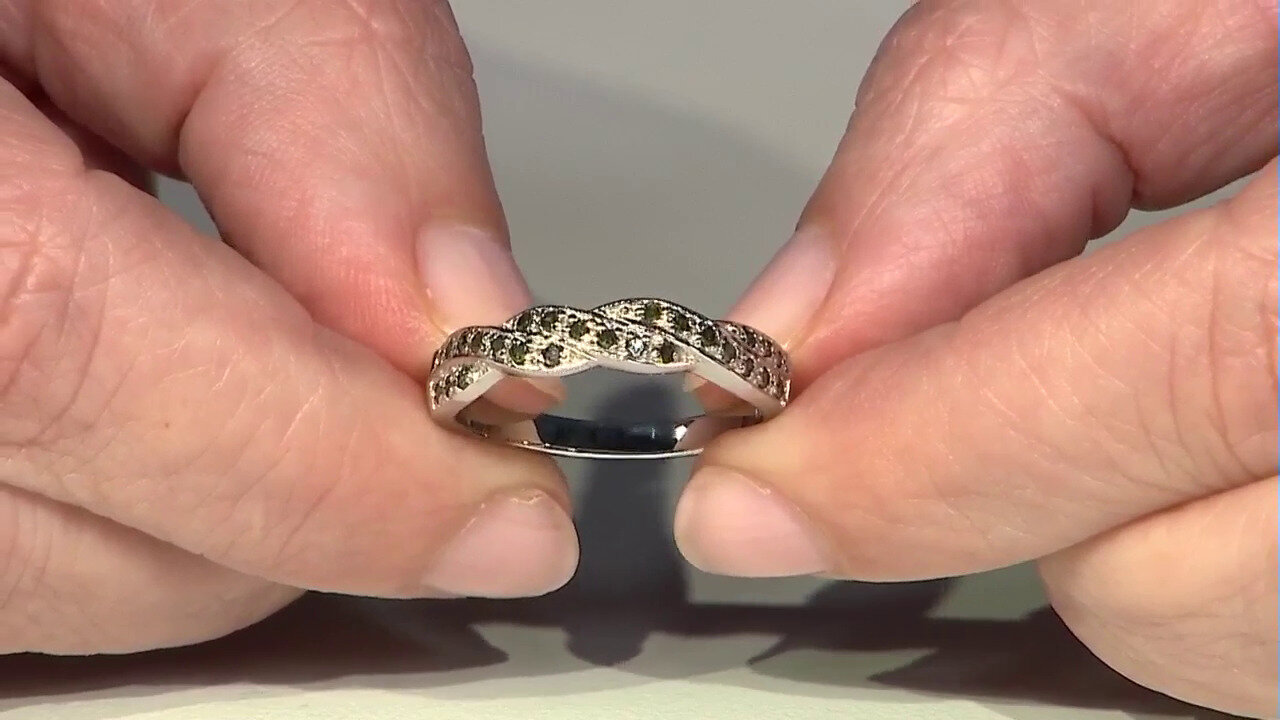 Video Fancy Diamond Silver Ring