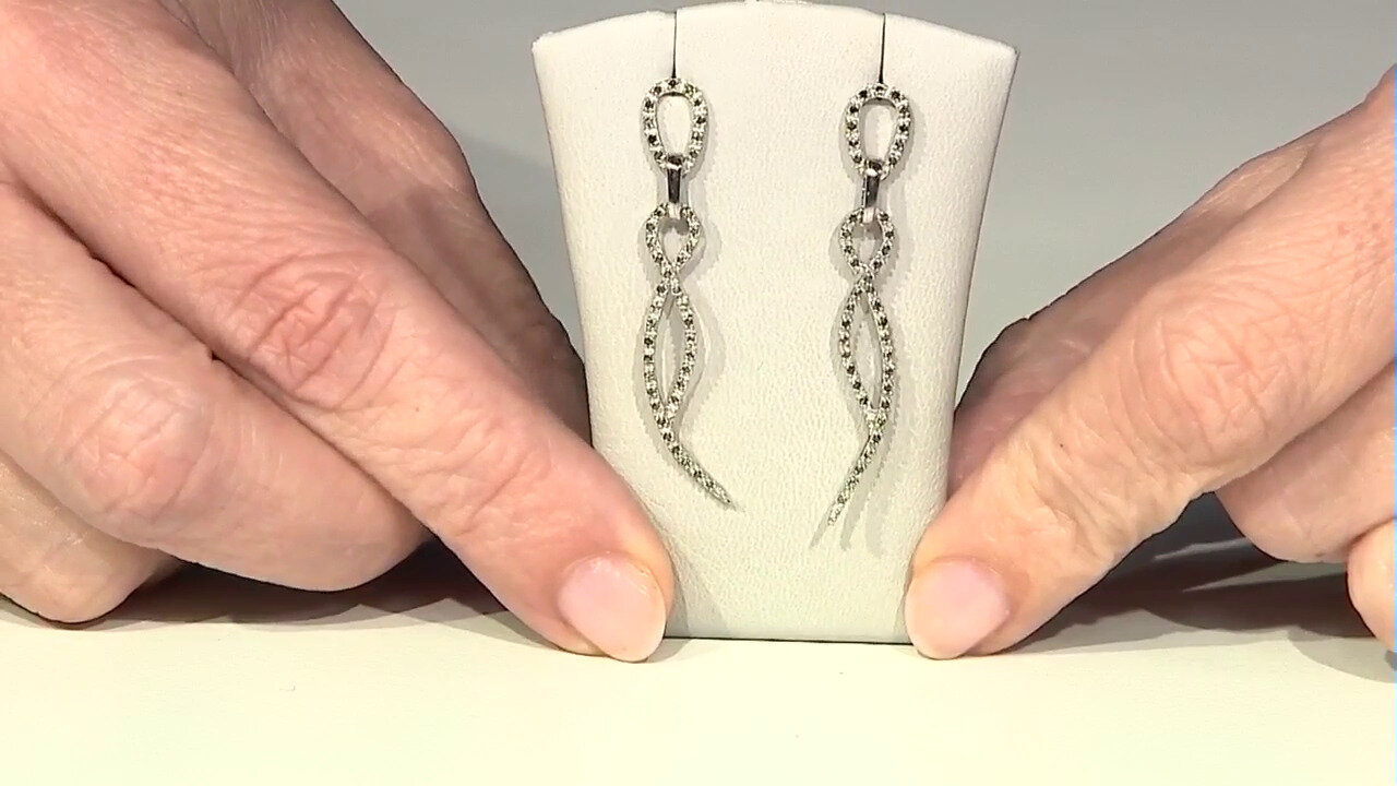 Video Fancy-Diamant-Silberohrringe