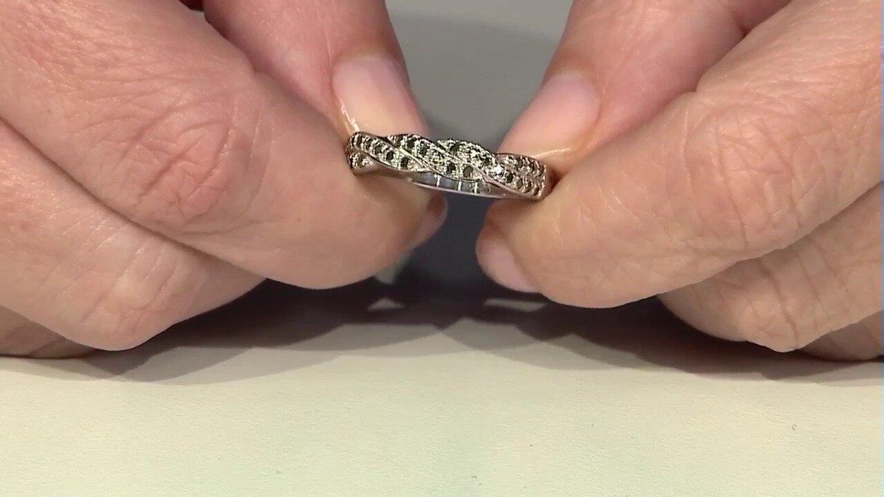 Video Fancy-Diamant-Silberring