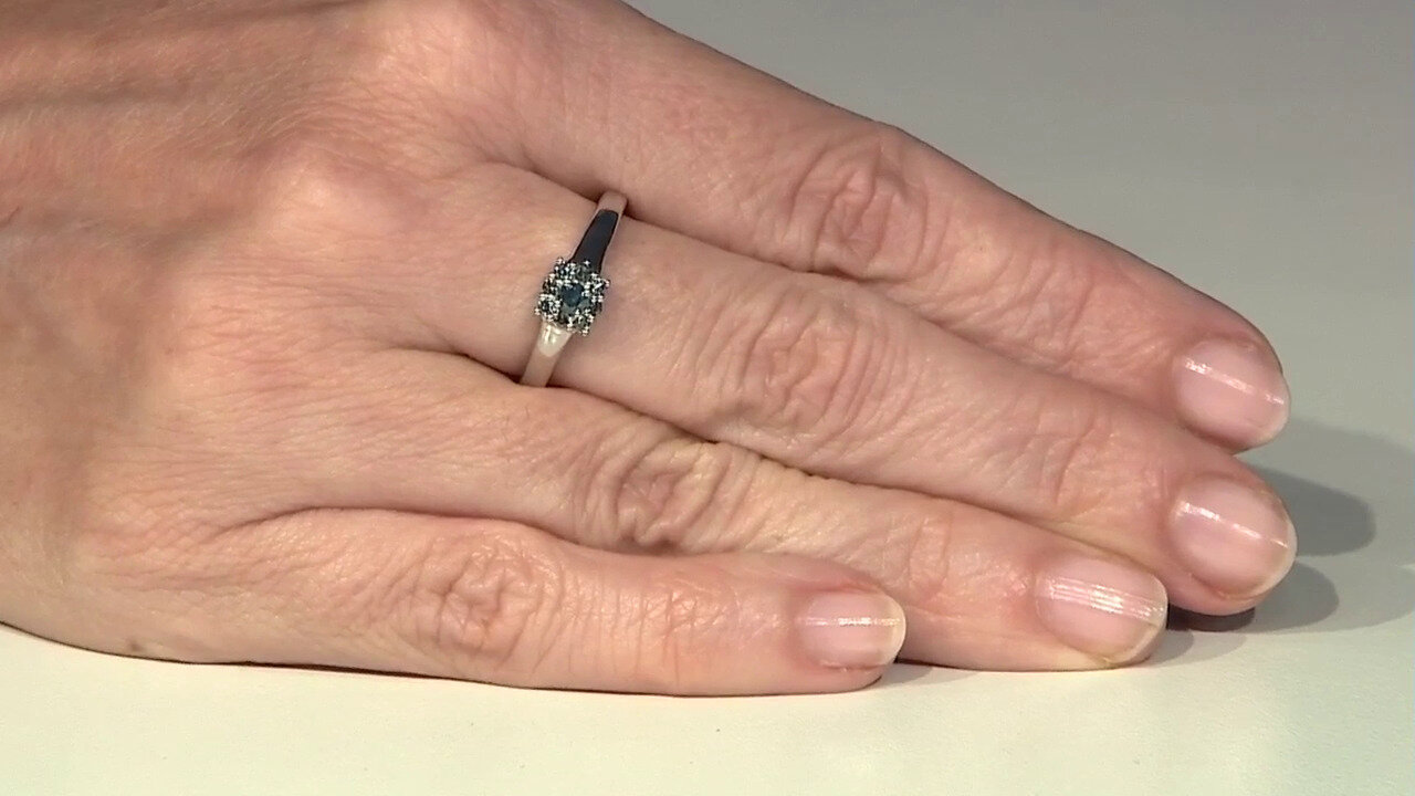 Video Anello placcato in platino con Diamante Fancy