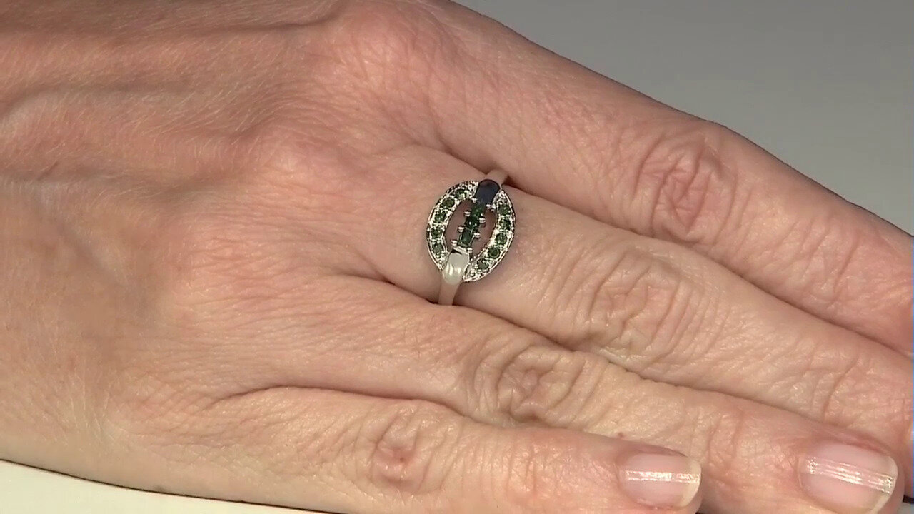 Video Anello placcato in platino con Diamante Fancy