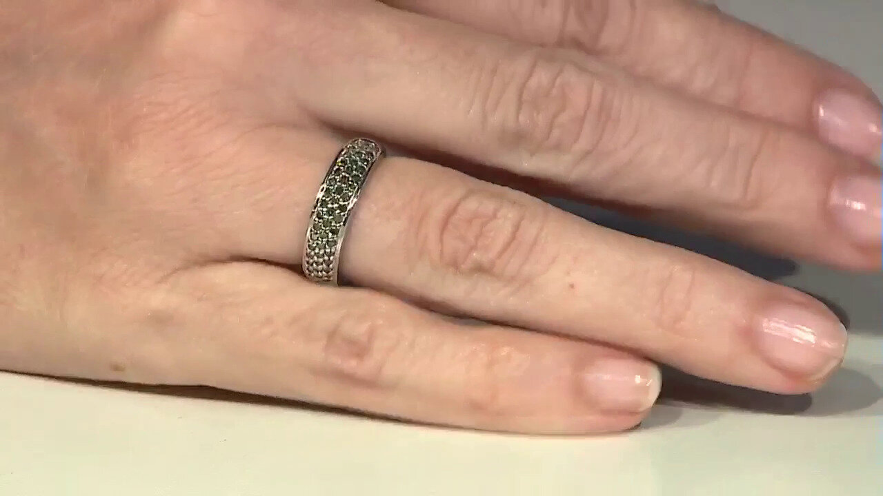 Video Fancy-Diamant-Silberring