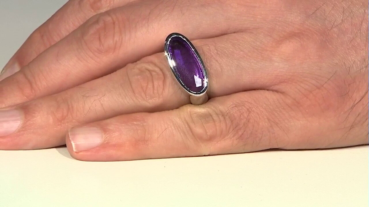 Video Siberian Amethyst Silver Ring (de Melo)