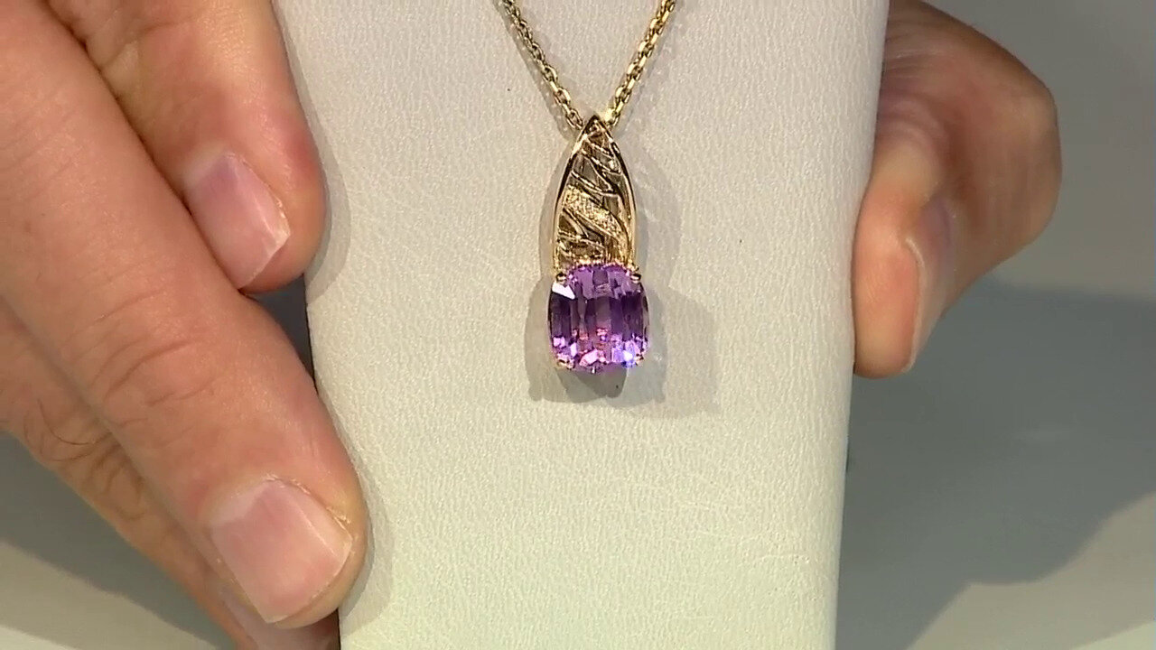 Video 14K Patroke Kunzite Gold Pendant (de Melo)